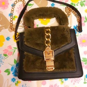 Olive and black  green purse